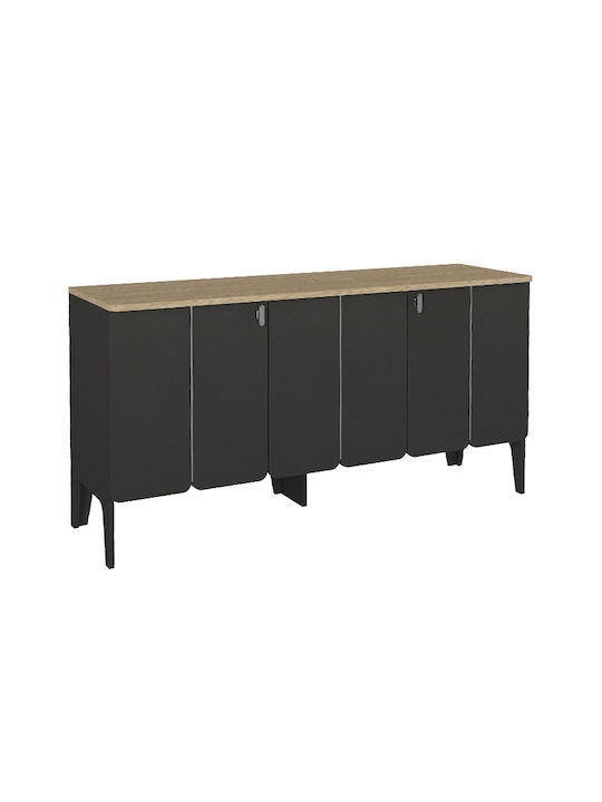 Μπουφές Pedro Ανθρακί - Rota Oak 150x45x75cm