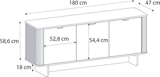 Bufet Bohema Ivory - Sepet Oak 180x47x76.6cm