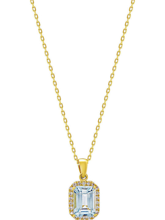 Kiriakos Gofas Σετ με Κολιέ & Σκουλαρίκια από Χρυσό 18K με Πέτρες