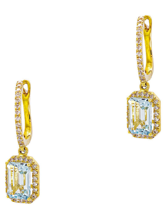 Kiriakos Gofas Σετ με Κολιέ & Σκουλαρίκια από Χρυσό 18K με Πέτρες
