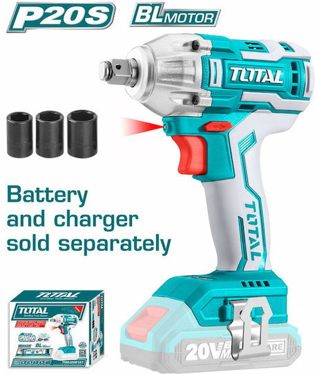 Total Impact Wrench Battery 20V Solo with Socket 1/2"