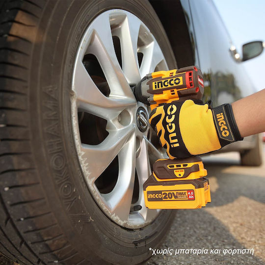 Ingco Brushless Impact Wrench Battery 20V Solo with Socket 1/2"