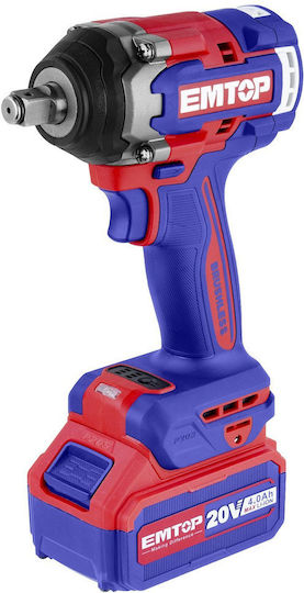 Emtop ECIWL2050 Fără perii Cheie de impact Baterie 20V 2x4Ah cu Priză 1/2"