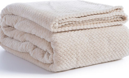 Nef-Nef Homeware Worth Decke Fleece Moné 160x220cm Ecru