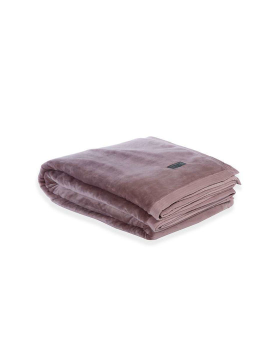 Nef-Nef Homeware Velosso Κουβέρτα Βελουτέ Υπέρδιπλη 230x240εκ. Grey