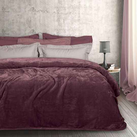 Das Home 1347 Samtige Einzelbettdecke 160x220cm Rosa
