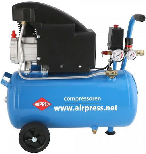 Airpress Μονοφασικό Κομπρεσέρ Αέρος 93dB με Ισχύ 1.5hp και Αεροφυλάκιο 24lt
