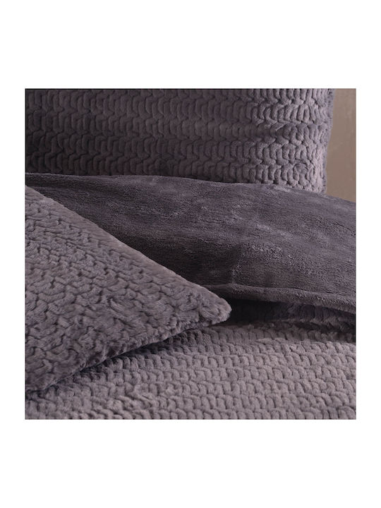 Rythmos Bliss Κουβέρτα Fleece Υπέρδιπλη 220x240εκ. Grey