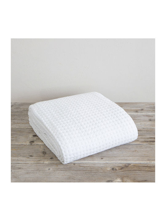 Nima Comfy Pique Blanket Single 160x240cm Snow White