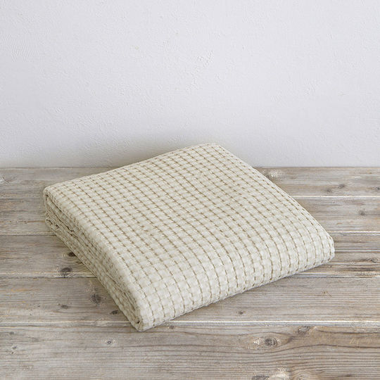 Nima Comfy Κουβέρτα Πικέ Μονή 160x240εκ. Light Beige