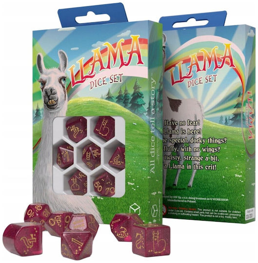 Q Workshop Llama Dice Set Puffy Dice Role Playing Games & Miniature Wargames