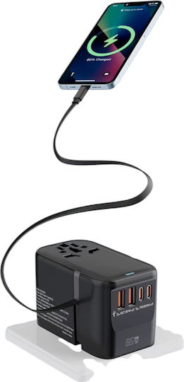 RRtravel Universal Socket Adapter with 2 USB Outlets