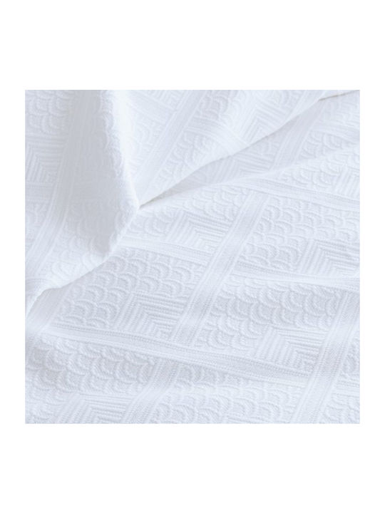 Palamaiki Carla Κουβέρτα Πικέ Μονή 170x260εκ. White