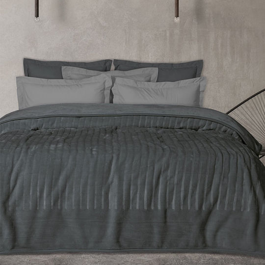 Das Home 1349 Κουβέρτα Βελουτέ Μονή 160x240εκ. Γραφίτης