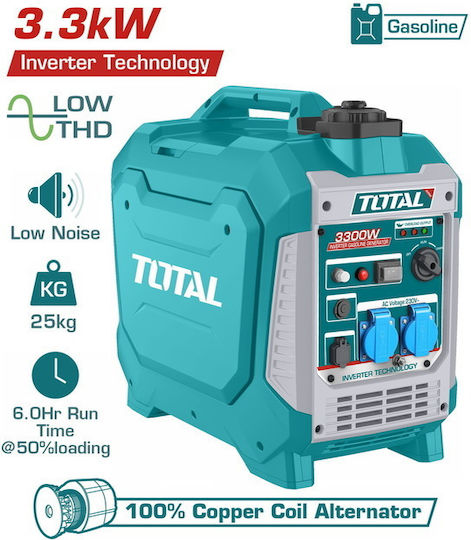 Total Silent Generator Suitcase Inverter Gasoline Four-stroke with Handle and Maximum Power 4.1kVA