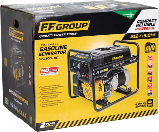FFG GPG 3000 HD Generators Benzin mit Kickstart und maximaler Leistung 3.5kVA