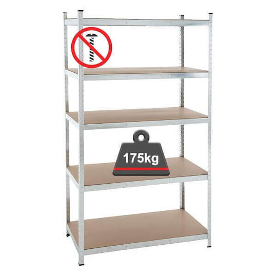 Inox Kiss Raft Dexion 120x45x180 cm Cu 5 Rafturi Rezistență Totală 875 kg