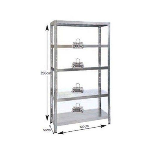 Bulle Dexion Galvanized Rack 120x50x200cm With 5 Shelves Total Load Capacity 1300kg