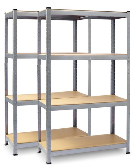Plonos Dexions Verzinkt 75x30x150cm mit 4 Regalen Gesamtbelastbarkeit 540kg 2 Stücke