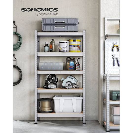 Songmics Ραφιέρα Dexion 75x30x150εκ. με 5 Ράφια Συνολικής Αντοχής 650kg