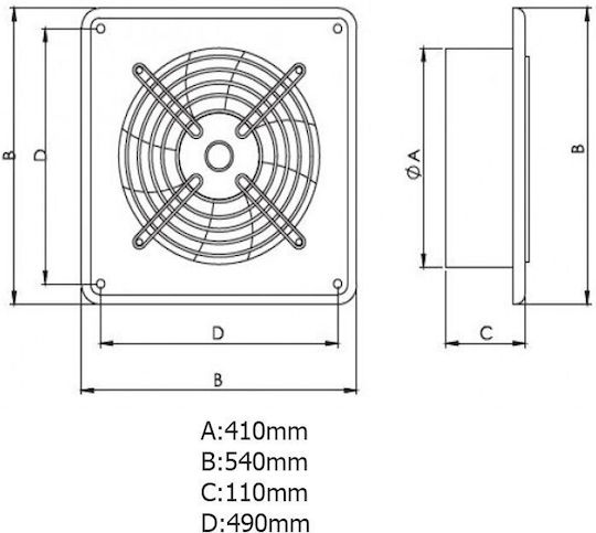 AirRoxy Axial Ventilator industrial Arok Diametru 400mm