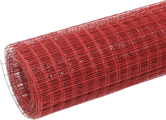 vidaXL Συρματόπλεγμα με Επικάλυψη PVC Κόκκινο 0.5x10m