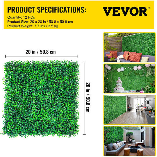 Vevor Συνθετικό Πάνελ Φυλλωσιάς 50.8x50.8cm 12τμχ