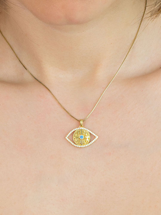 Kiriakos Gofas Pendant Kids Talisman Double Sided made of Gold 9K PR775