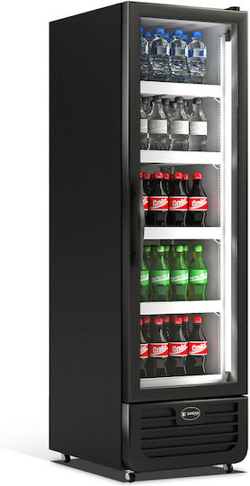 Sanden Intercool Getränkekühlschrank 300Es Einzeltürig H171xB52.5xT59cm Schlank Schwarz