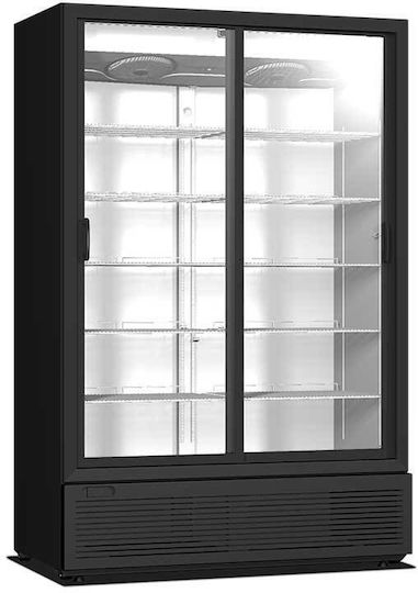 Crystal SA CR 1000 Double Beverage Refrigerator 1060lt H205.9xW110xD71.6cm Black