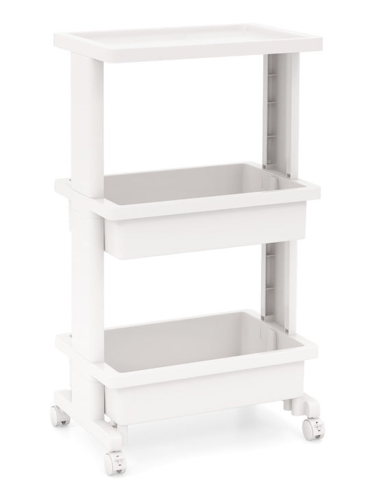 Costway Kitchen Trolley Plastic White 45x30x81cm