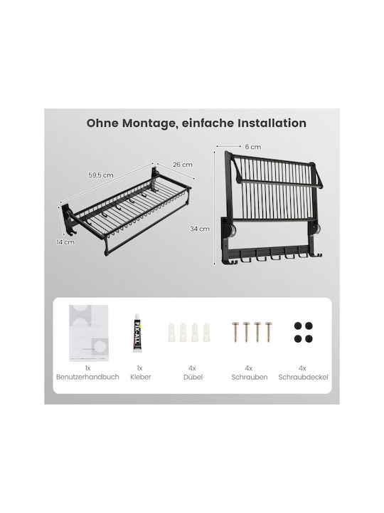 Costway Schiene Badezimmer Einzel Wandmontage Schrauben ​3x3cm Bronze