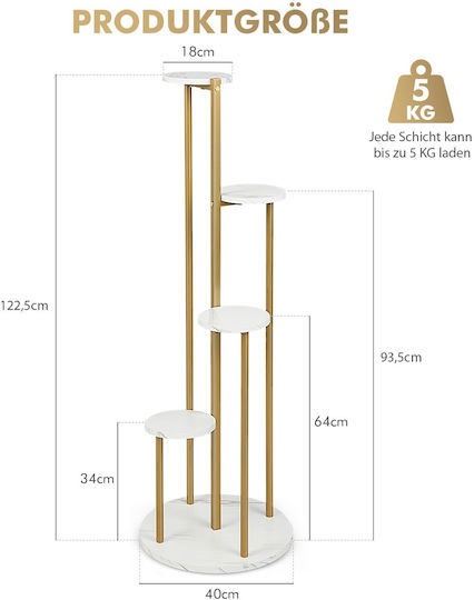 Costway Pot Stand Metal 40cmx40cmx122.5cmcm.