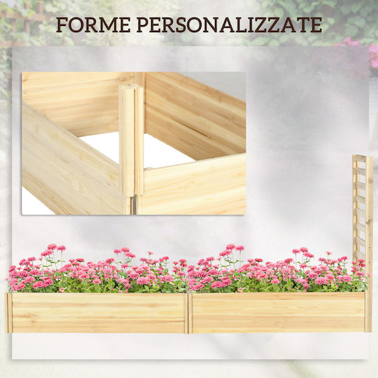 Outsunny Planter Box Wooden Wood Color 230x60x110cm.