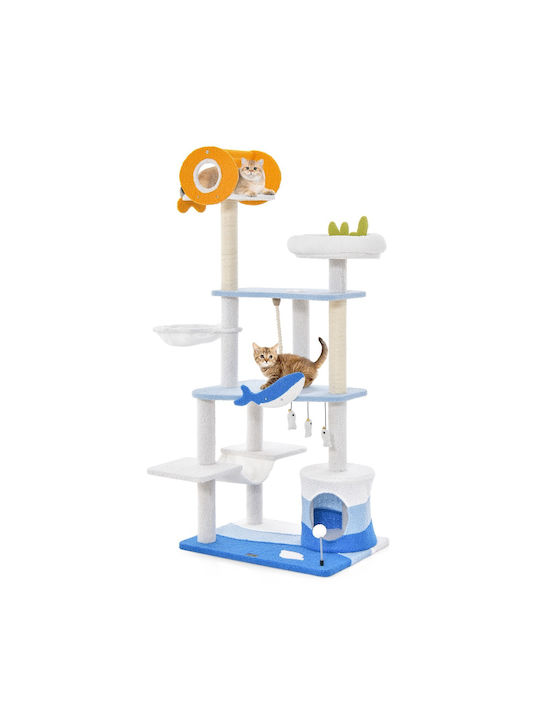 Costway Scratching Post Cat Trees Blue 31x31x168cm