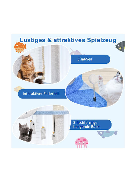 Costway Scratching Post Cat Trees Blue 31x31x168cm