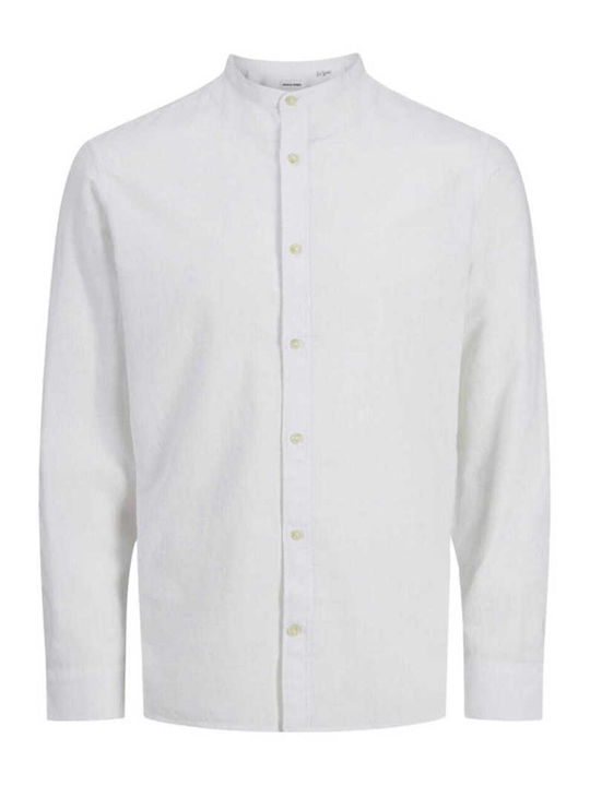 Long-sleeved Linen Shirt White