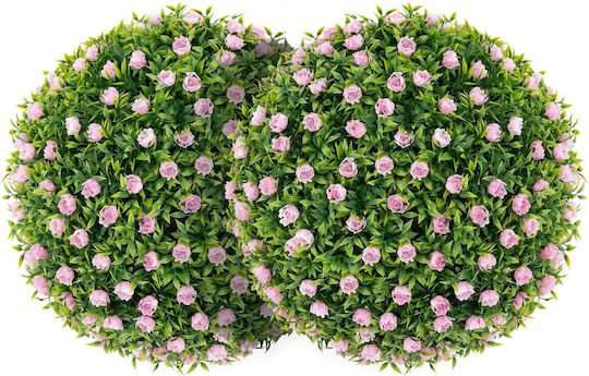 Costway Künstliche Dekorative Kugeln Grüne Blätter Rosa Rosen UV-beständiges PE-Material Hz10271 Costway Künstliche Dekorative Kugeln Grüne Blätter Rosa Rosen UV-beständiges PE-Material Hz10271