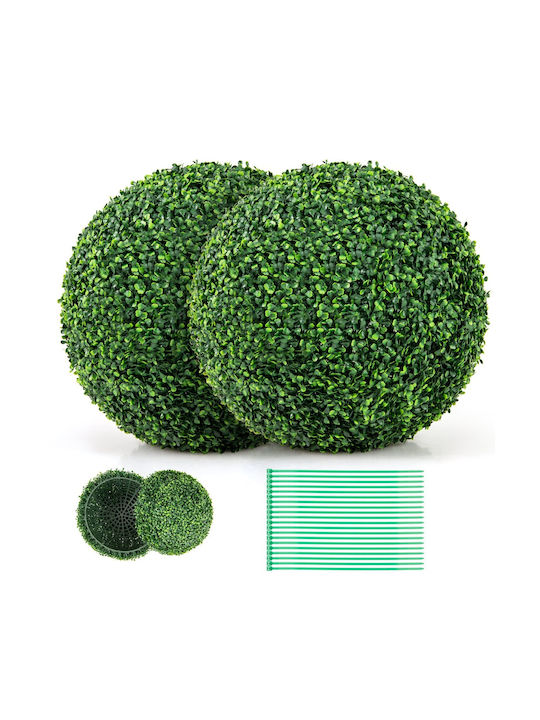 Costway Set of 2 High-Quality PE Artificial Boxwood Spheres for Indoor Outdoor Decoration Hz10288-m