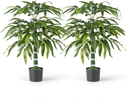 Costway Artificial Bamboo Plant Pot Realistic Appearance Durability Hz10280gn-2