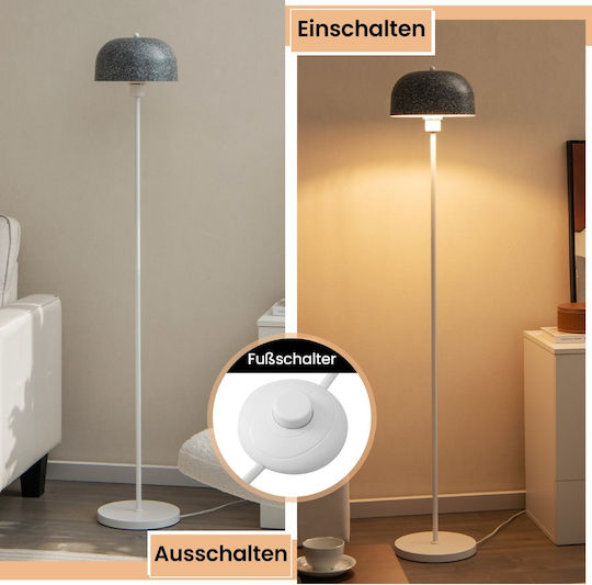 Costway Floor Lamp H146xW26cm. with Socket for Bulb E27 Gray