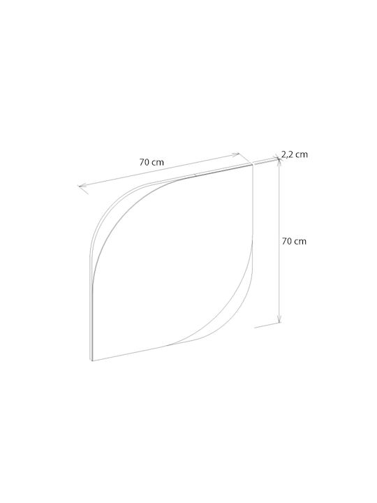 Megapap Lava Wall Mirror with Brown Wooden Frame 70x70cm 1pcs