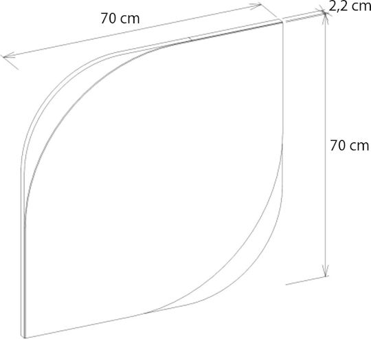 Megapap Lava Oglindă de Perete cu Gri Ramă din Lemn 70x70cm 1buc