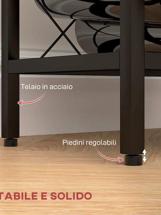 HomCom Επιδαπέδια Κάβα Ποτών Μεταλλική Μαύρη 41x22x41εκ.