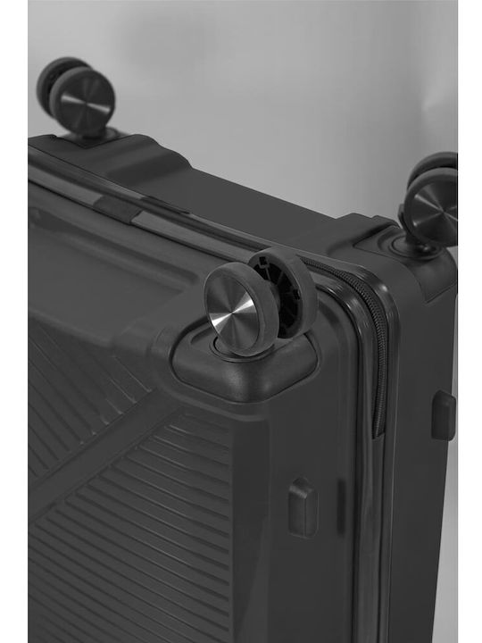 Benzi Medium Hard Black Suitcase With 4 Wheels Height 67cm