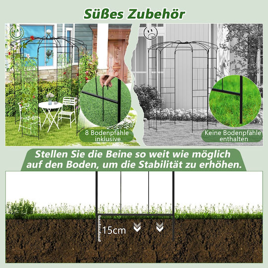Costway Multifunktionaler Gartenpavillon Vogelkäfig-Form Haken Hängende Pflanzen Gt4147bk
