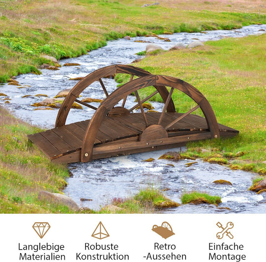 Costway Decorative Bridge Garden Wooden 101.5cmx48.5cmx38cm NP10804BN