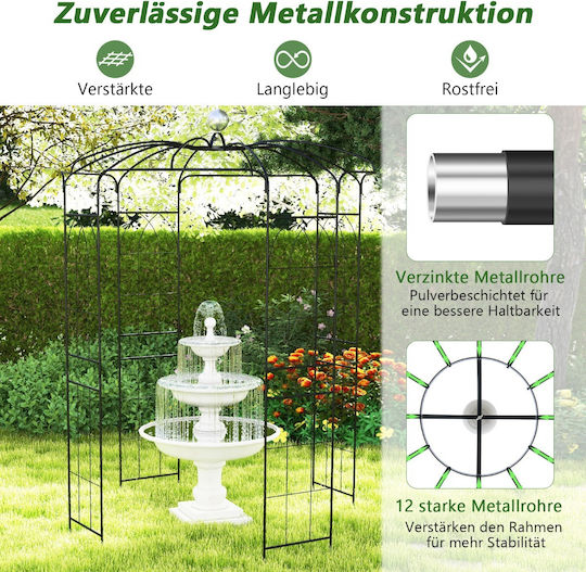 Costway Multifunktionaler Gartenpavillon Vogelkäfig-Form Haken Hängende Pflanzen Gt4147bk