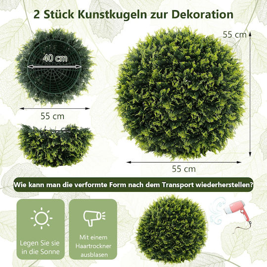 Costway Decorative Artificial Cedar Spheres High Quality PE Material Hz10292-m