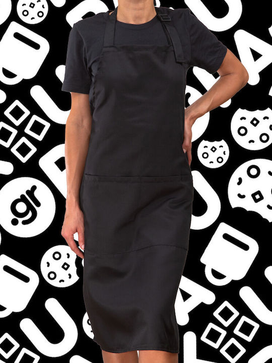 Lass uns kochen Langer Chef Voll-Länge Schürze mit Taschen Schwarz Erwachsene